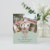 Landelijk roestig foto gesneden hart monogram trou (Staand voorkant)