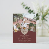 Landelijk roestig foto gesneden hart monogram trou (Staand voorkant)