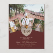 Landelijk roestig foto gesneden hart monogram trou (Voorkant)