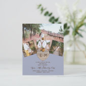 Landelijk roestig foto gesneden hart monogram trou (Staand voorkant)