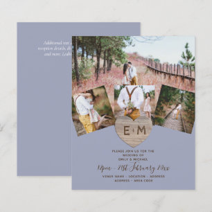 Landelijk roestig foto gesneden hart monogram trou