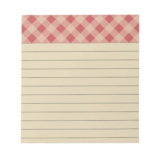 Landelijk Rood Geruit Notitieblok (Voorkant)