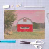 Landelijk rood-wit schuur roze lucht tissuepapier (Craft)