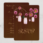 Landelijk roze metseljaren antwoordkaart kaart (Voorkant / Achterkant)