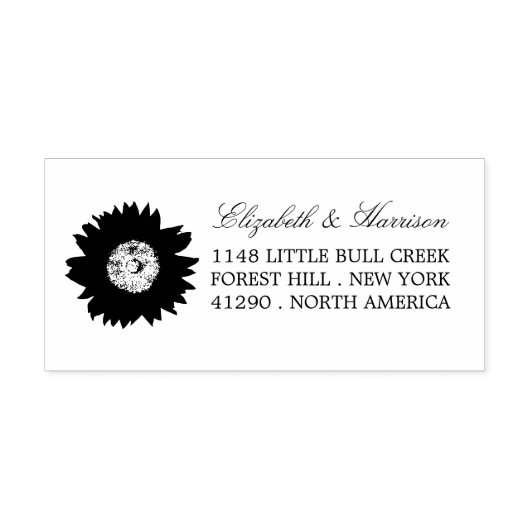 Landelijk Rustiek Zonnebloem Retouradres Zelfinktende Stempel (Design)
