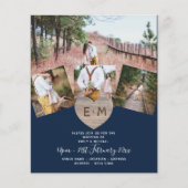 Landelijk Rustieke Foto Gesneden Hart Monogram Bru (Voorkant)