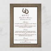 Landelijk Rustieke Hoefijzer Op Jute Bruiloftsmenu Menu (Voorkant)