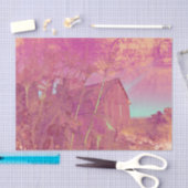 Landelijk rustieke schuur Roze Gele Ephemera Scrip Tissuepapier (Craft)