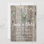 Landelijk Rustieke Slingerlichten Potten Wilde Blo Save The Date (Voorkant)