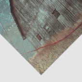 Landelijk rustieke turquoise schuur vintage textuu tissuepapier (Detail)