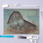Landelijk rustieke turquoise schuur vintage textuu tissuepapier (Craft)