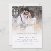 Landelijk schrifttype QR-code foto-overlay bruilof Kaart (Voorkant)