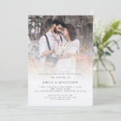 Landelijk schrifttype QR-code foto-overlay bruilof Kaart (Staand voorkant)