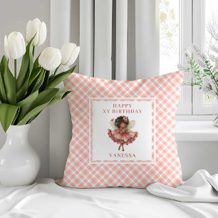 Landelijk sprookjesmeisje blozend bloemen verjaard kussen