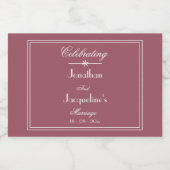 Landelijk, Stof Roze, Aangepaste Trouwfeest Vierin Likeurfles Etiket (Enkel label)