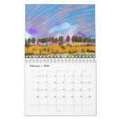 Landelijk tafereel met sterrenpaden landschap wate kalender (Feb 2026)