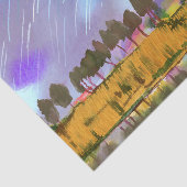 Landelijk tafereel met sterrenpaden landschap wate tissuepapier (Detail)