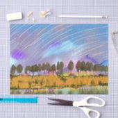 Landelijk tafereel met sterrenpaden landschap wate tissuepapier (Craft)