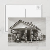 Landelijk tankstation, 1939 briefkaart (Voorkant / Achterkant)