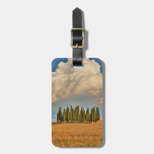 Landelijk Toscane cipressenbomen Bagagelabel (Voorkant verticaal)