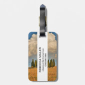 Landelijk Toscane cipressenbomen Bagagelabel (Achterkant verticaal)