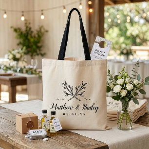 Landelijk Trouw Monogram met Takken Tote Bag