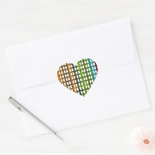 Landelijk verse ruitontwerp hart sticker
