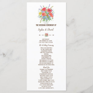 Landelijk waterverf weide wilde bloemen programma programmakaart