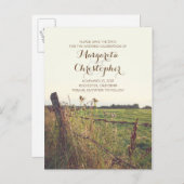 Landelijk weiland hek rustiek Save the date briefk Aankondigingskaart (Voorkant / Achterkant)