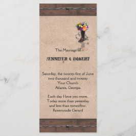 Landelijk Western-Barbed Wire Weddenprogramma Programmakaart