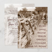 Landelijk Western paard Corral Wedding Invitatie Kaart (Voorkant / Achterkant)