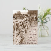 Landelijk Western paard Corral Wedding Invitatie Kaart (Staand voorkant)