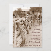 Landelijk Western paard Corral Wedding Invitatie Kaart (Voorkant)
