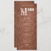 Landelijk Western Rustiek Hout Trouwdiner Menu (Voorkant / Achterkant)