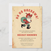 Landelijk Westerne Hoedown Christmas Santa Holiday Kaart (Voorkant)