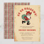 Landelijk Westerne Hoedown Christmas Santa Holiday Kaart (Voorkant / Achterkant)