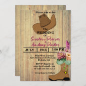 Landelijk westers land westerse laars en hoed bloe kaart (Voorkant / Achterkant)