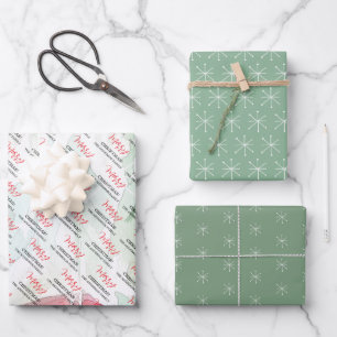 Landelijk wit kerstdorp inpakpapier vel