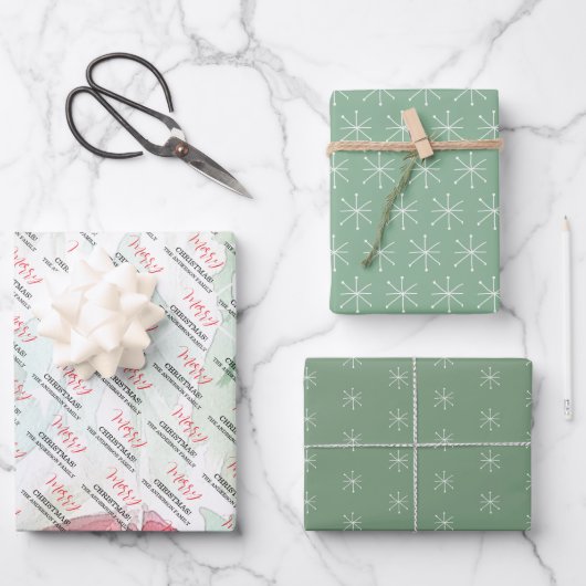Landelijk wit kerstdorp inpakpapier vel (Voorkant)