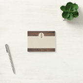 Landelijk Wood & Brown Kraft Roestig Monogram Init Post-it® Notes (Kantoor)