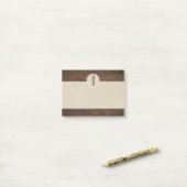 Landelijk Wood & Brown Kraft Roestig Monogram Init Post-it® Notes (Op bureau)