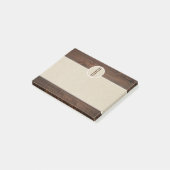 Landelijk Wood & Brown Kraft Roestig Monogram Init Post-it® Notes (Schuin)