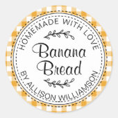 Landelijk zelfgemaakte bananenbrood Mellow Yellow  Ronde Sticker (Voorkant)