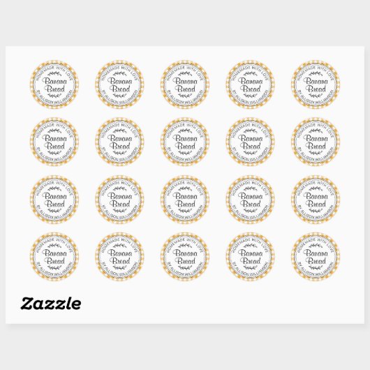 Landelijk zelfgemaakte bananenbrood Mellow Yellow  Ronde Sticker (Vel)