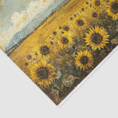Landelijk Zonnebloemveld Vervallen Decoupage Tissuepapier (Detail)