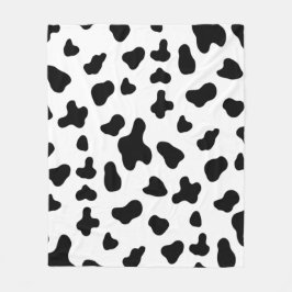 Landelijk zwart-wit koeienpatroon fleece deken