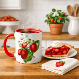 Landelijke aardbeienpatroon koffiemok mok