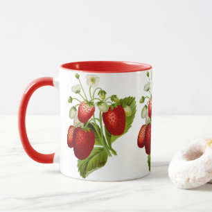 Landelijke aardbeienpatroon koffiemok mok