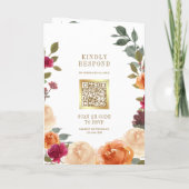 Landelijke Aardse Bloemenkrans QR Code Trouwen (Achterkant)