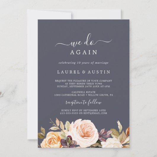 Landelijke Aardse Bloemige Paarse We Do Again Hern Kaart (Voorkant)